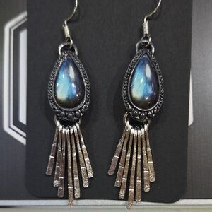 Elegant Silver and Blue Dangle Earrings
